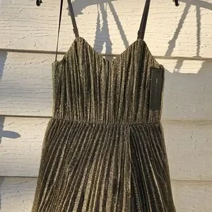 Marc Jacobs Gold Multi Tulle Party Homecoming Prom Dress Black Glittery  NWT